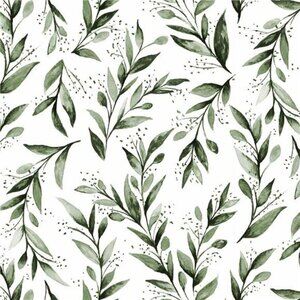 Leaf Peel and Stick Wallpaper Green Olive Branch Vinyl Modern Farmhouse Decor